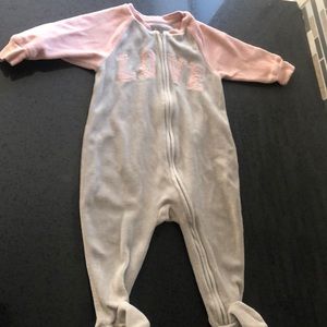 Velour footed onesie